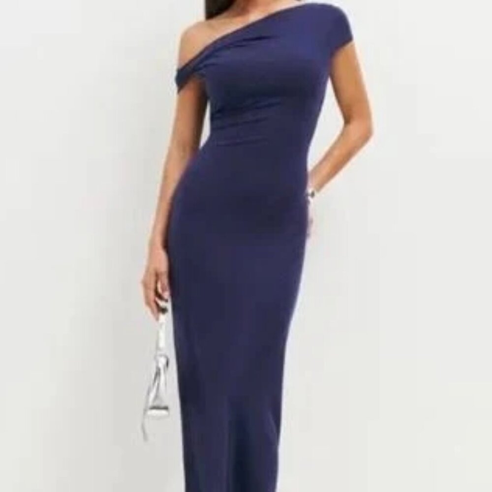 NEW Reformation Jamen Knit Bodycon Midi Dress - XL - Danube Blue